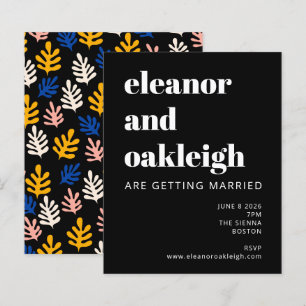 Convite de casamento Negrito Botânico Matisse de O