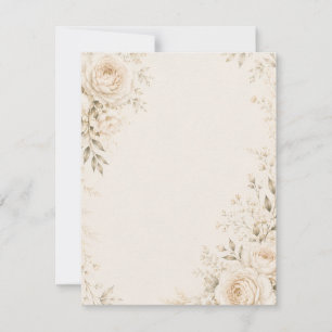 Convite de Casamento Neutro com Florais Refinados