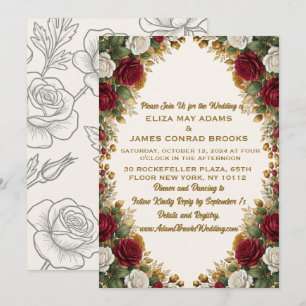 Convite de Casamento New York Rose