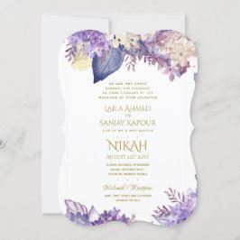 CONVITE DE CASAMENTO NIKAH - Walimah Purple Floral