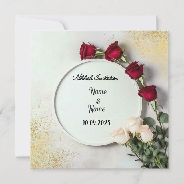 Convite de casamento Nikkah (Frente)