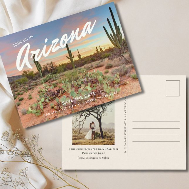 Convite de casamento no Arizona Postcard (Arizona Wedding Save the Date Postcard
)