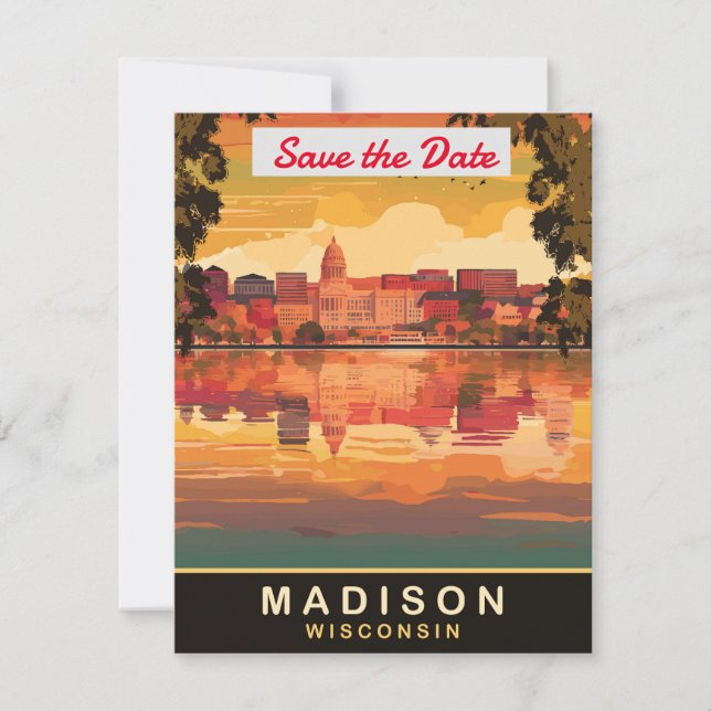 Convite de Casamento no Capitólio de Madison Wisco (Frente)