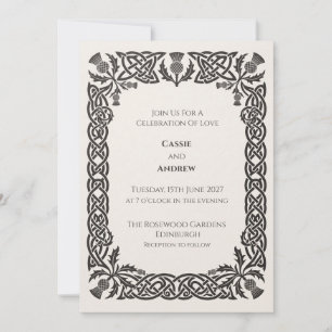 Convite de Casamento Nó Celta Marrom