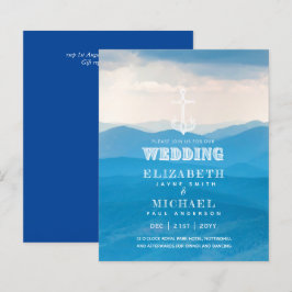 CONVITE DE CASAMENTO NO EXTERIOR COM TEMA NÁUTICO 