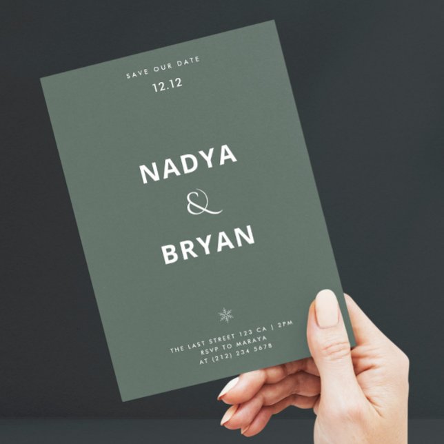 Convite de Casamento no inverno de Código QR Verde (Criador carregado)