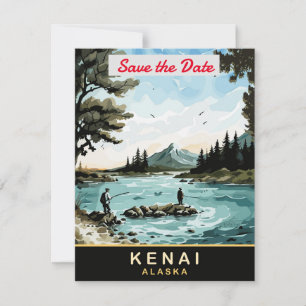 Convite de casamento no lago da montanha Kenai Ala