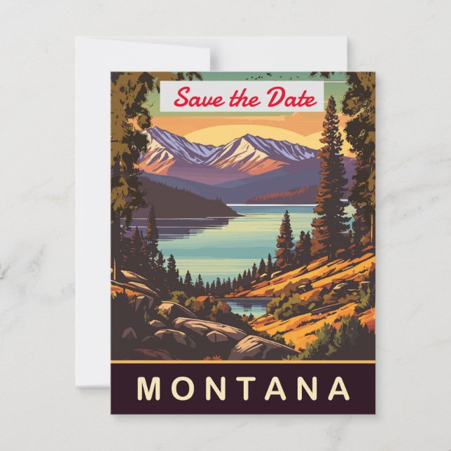 Convite de Casamento no Lago Montana Mountain (Frente)
