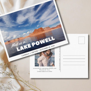 Convite de casamento no Lago Powell com data de re