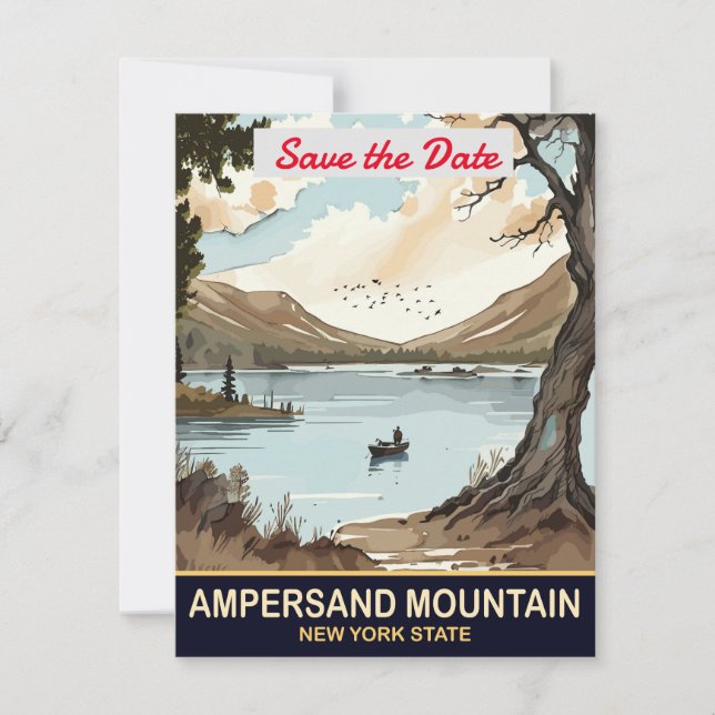 Convite de Casamento no Monte Ampersand Nova York (Frente)