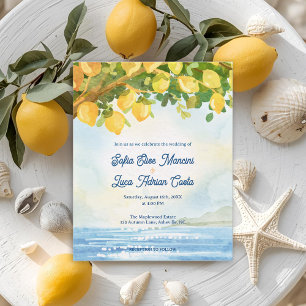 Convite de Casamento no Pomar de Limões Mediterrân