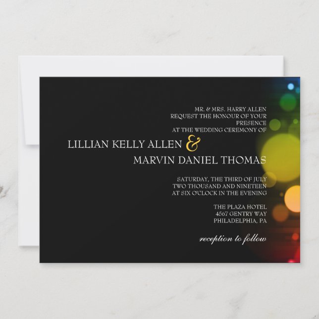 Convite de casamento| Noite (Frente)