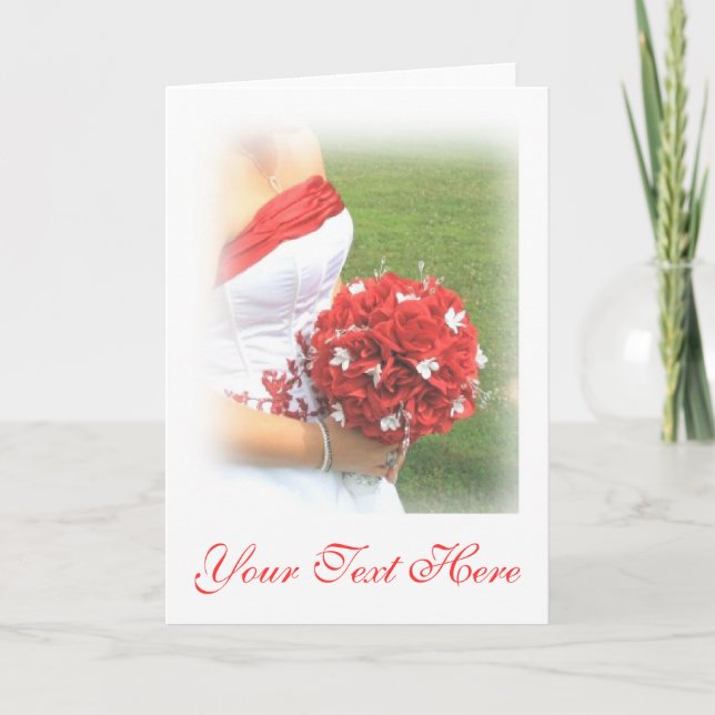 Convite de casamento - Noiva com Buquê (Frente)