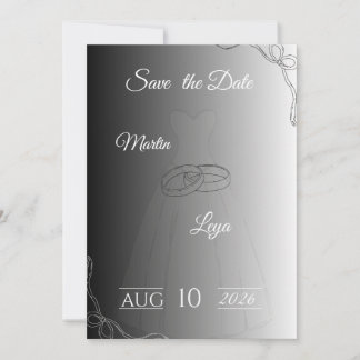 Convite de Casamento | Noiva & Noivo Elegantes Mod