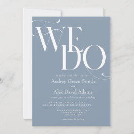 Convite de Casamento Nós Fazemos Dusty Blue Modern