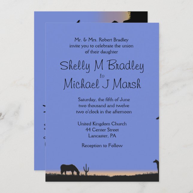 Convite de Casamento Ocidental (Frente/Verso)