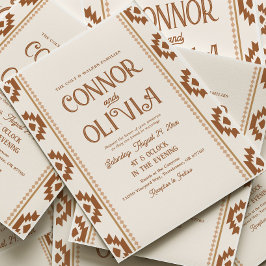 Convite de Casamento Ocidental Moderno