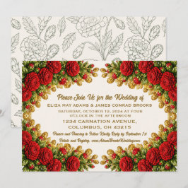 Convite de Casamento Ohio Red Carnation