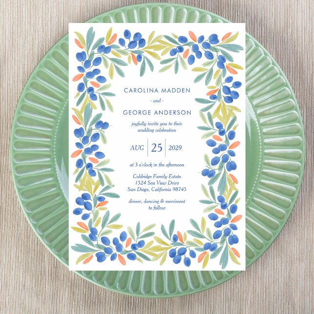 Convite de Casamento Olive Garland (Criador carregado)