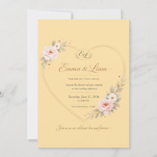 Convite de Casamento Onda Dourada de Luxo Modo E