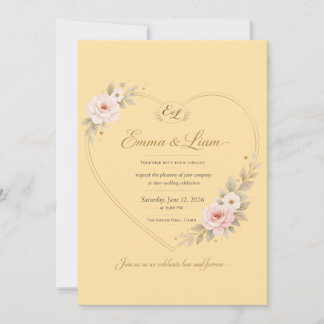 Convite de Casamento Onda Dourada de Luxo | Modo E