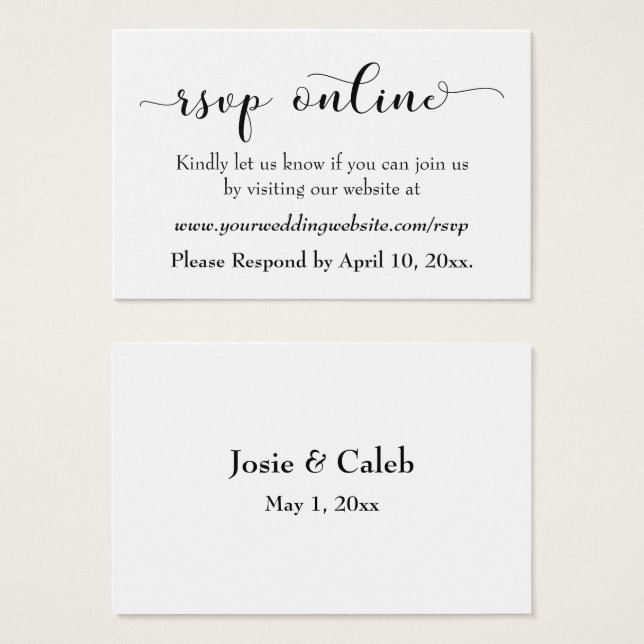 Convite de Casamento Online Inserir Black Script,  (Frente & Verso)