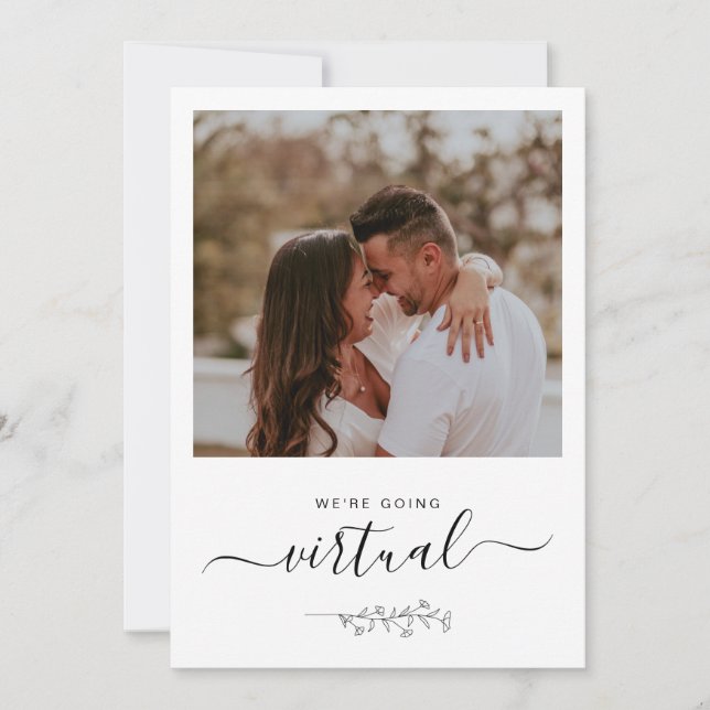 Convite de Casamento Online Rústico com Foto (Frente)