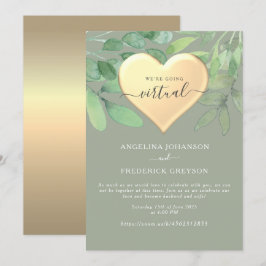 Convite de Casamento Online Verde Sage
