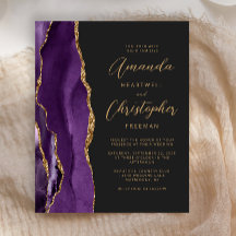Convite de Casamento Orçamento Roxo Ágata Ardósia