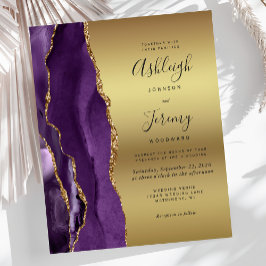 Convite de Casamento Orçamento Roxo Ágata Dourado 
