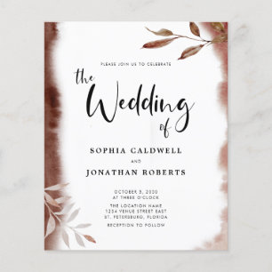 Convite de Casamento Orçamento Tudo em Um Folhagem