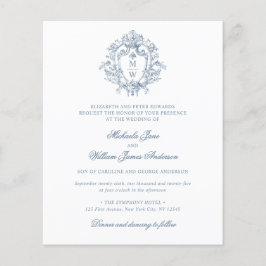 Convite de Casamento Orçamento Vintage Crista Regê