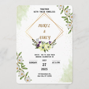 Convite de Casamento Orgânico Moderno