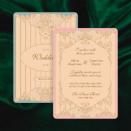 Convite de Casamento Ornamentado Art Nouveau