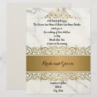 Convite de Casamento Ornamentado Marmorizado