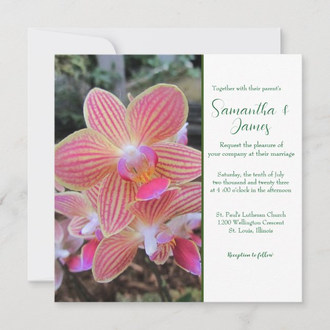 Convite de Casamento Orquídeas (Frente)