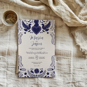 Convite de Casamento Otomi Tenangos Violeta Índigo