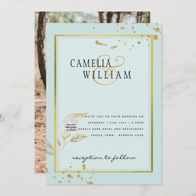 Convite de Casamento ou Salve a Data com QR CODE d (Frente/Verso)