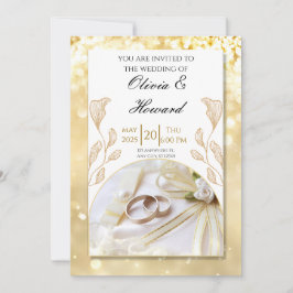 Convite de casamento - ouro