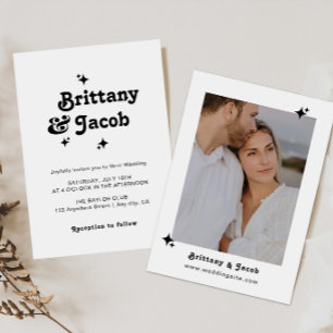 Convite de Casamento Ousado em Estilo Retro