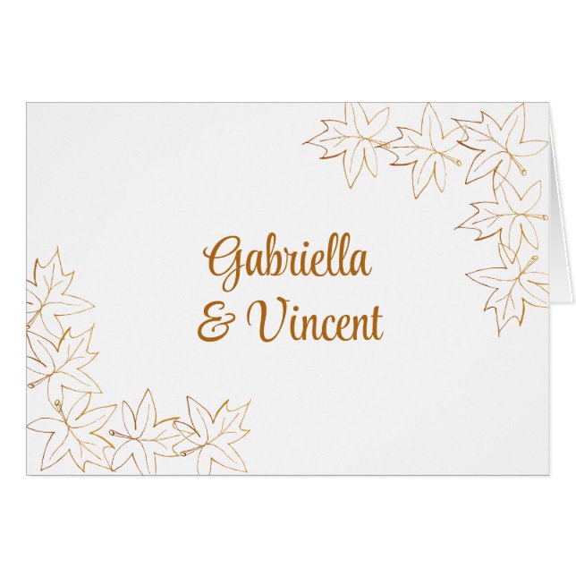 Convite de Casamento outono de Borda Folha de Mape (Frente Horizontal)