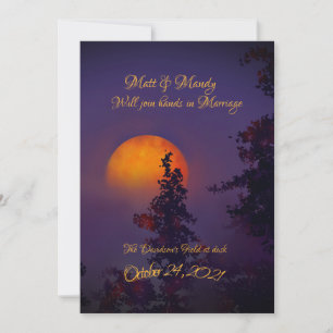 Convite de Casamento Outubro Lua