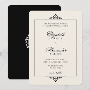 Convite de Casamento Oval Vintage Dinheiro Antigo