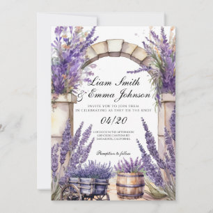 Convite de Casamento paisagem de Lavanda da Proven