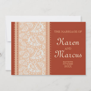 Convite de Casamento Paisley Spice 5x7