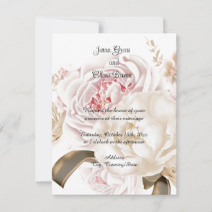 Convite de Casamento Paleta de Cores Suaves Rosas