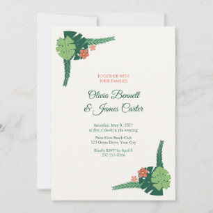 Convite de Casamento Palmeira Monstera Tropical