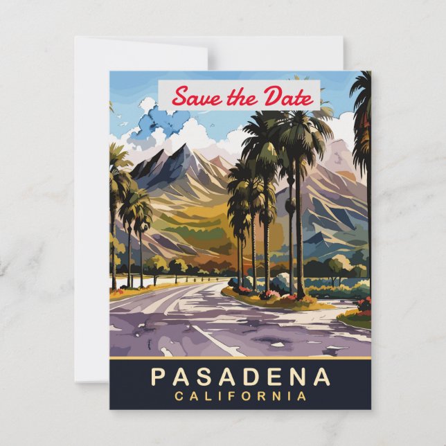 Convite de Casamento Palmeiras de Pasadena Califór (Frente)