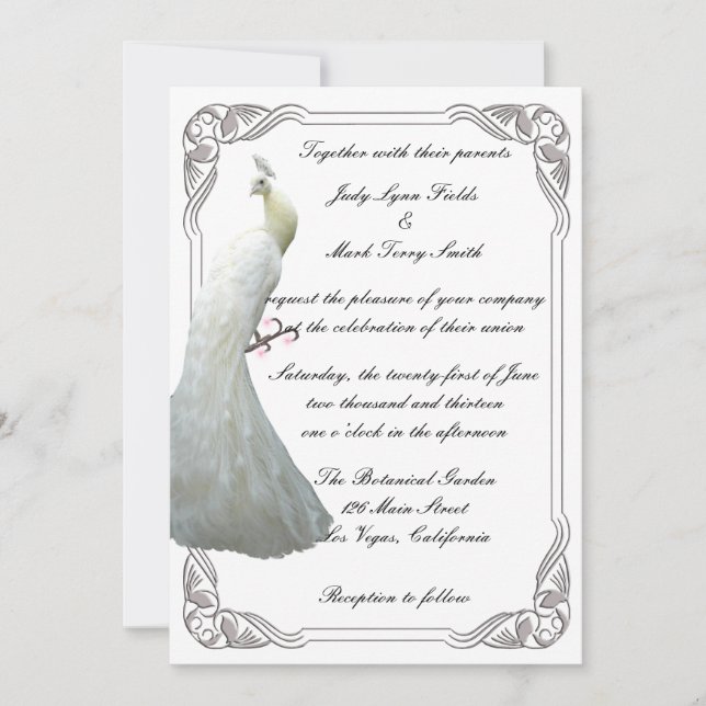 Convite de Casamento Pancete Branco Personalizado (Frente)