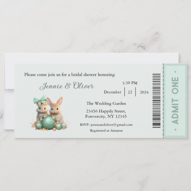 Convite de casamento, Papel de carta de casamento, (Frente)
